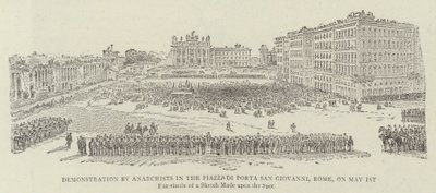 Manifestation des anarchistes sur la Piazza di Porta San Giovanni, Rome, le 1er mai 1891 - James A. Shearman